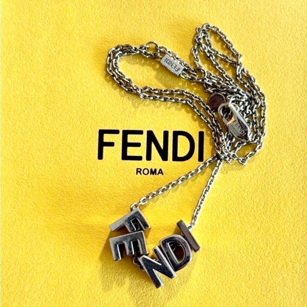 Fendi Polladio Logo Letter Pendant Necklace - Picture 5 of 6
